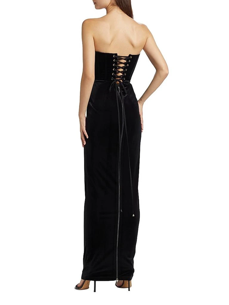 BRONX AND BANCO Florentina Velvet Strapless Gown 5