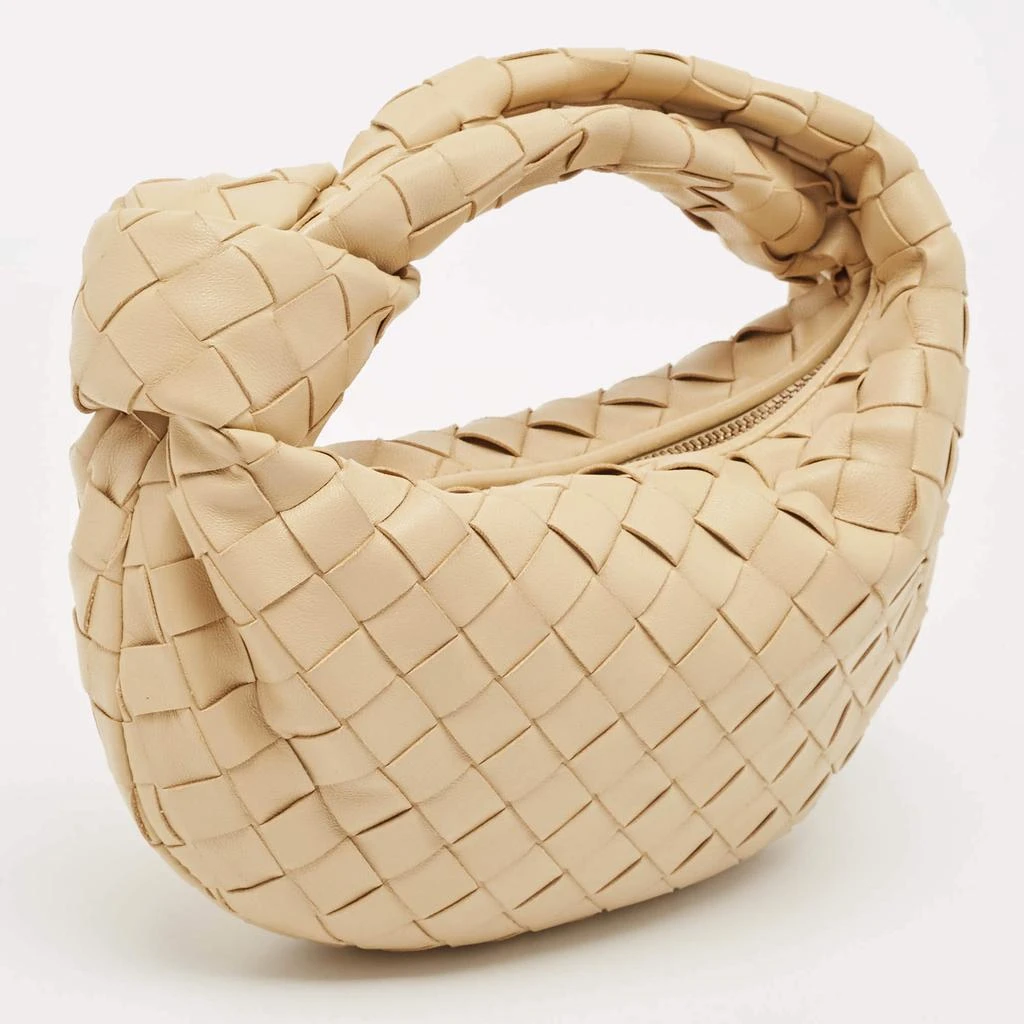Bottega Veneta Bottega Veneta Beige Intrecciato Suede Mini Jodie Hobo 3