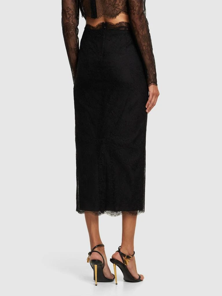 Dolce & Gabbana Chantilly Fil Coupé Lace Midi Skirt 2