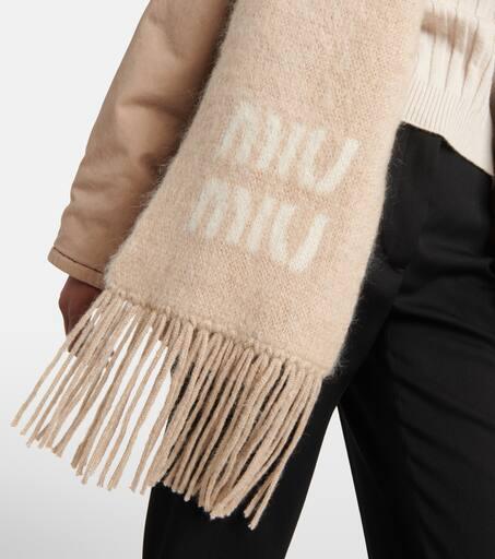 Miu Miu Logo mohair-blend scarf - Scarves - Free Shipping
