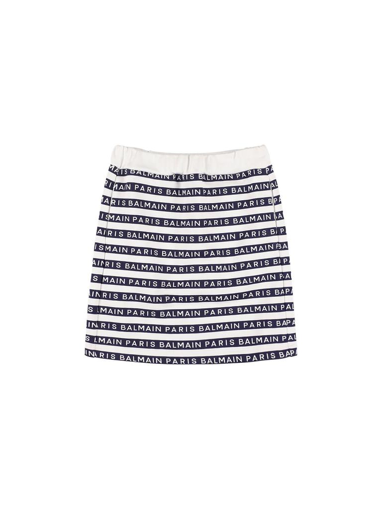 Balmain Striped Cotton Sweat Skirt