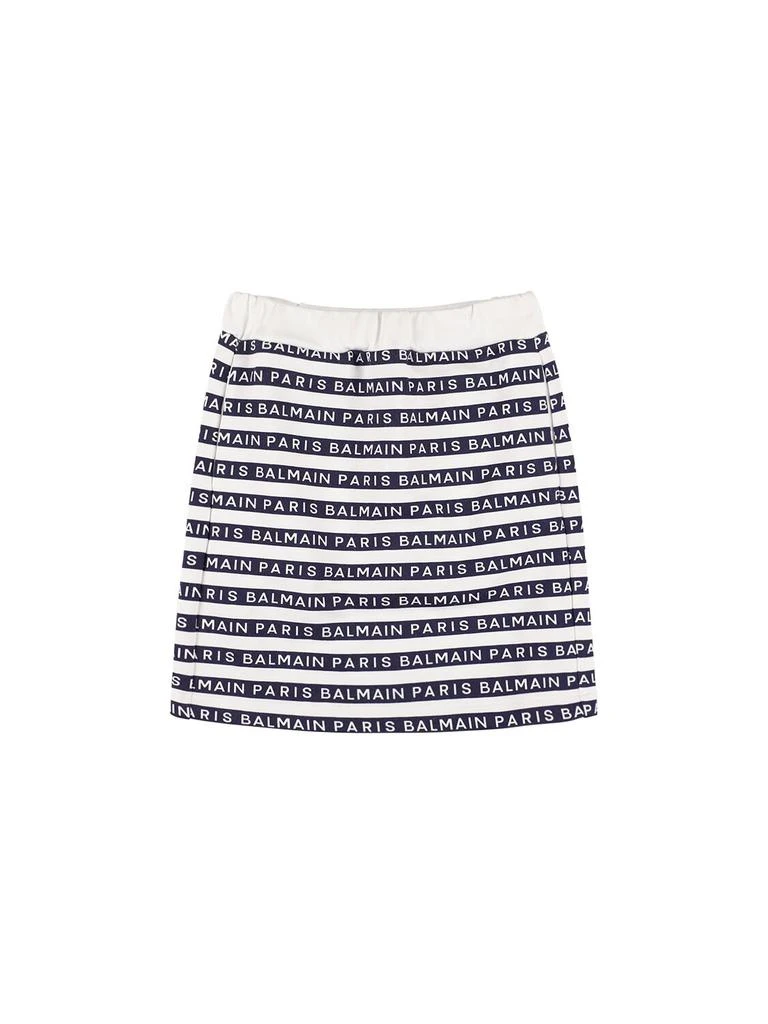 Balmain Striped Cotton Sweat Skirt 1