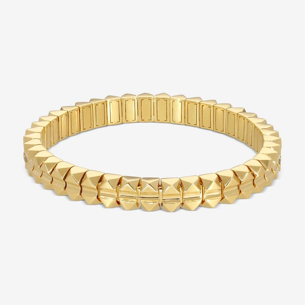 Roberto Coin Roberto Coin Obelisco 18K Yellow Gold Diamond Accents Flexible Bangle Bracelet 8883017AYLBX 3
