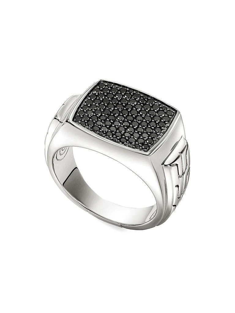 John Hardy ID Sterling Silver & Black Sapphire Signet Ring 1