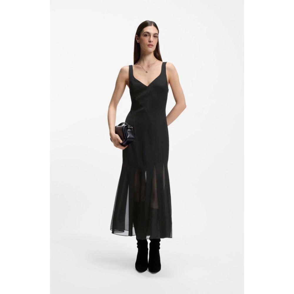 Hugo Boss Satin slip dress with organza inserts 2