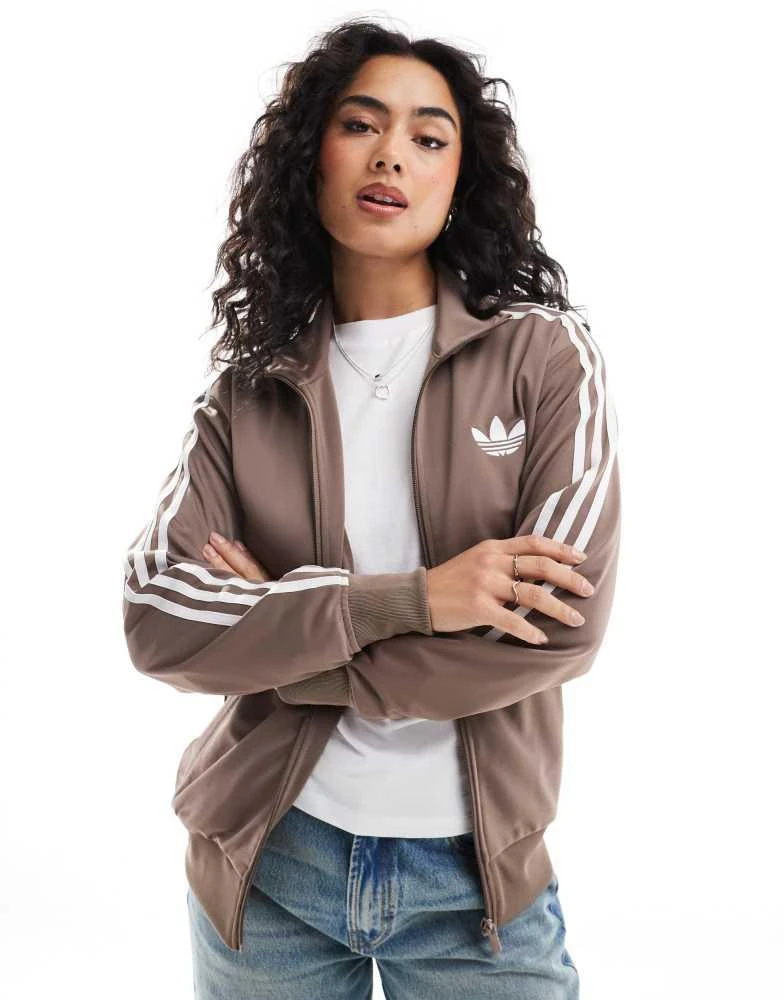Adidas adidas Originals Firebird Loose track top in brown 1