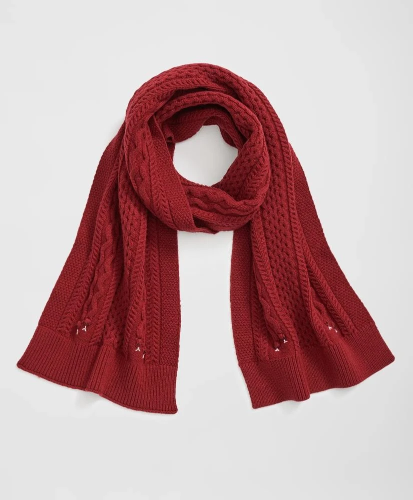 Brooks Brothers Lunar New Year Merino Wool Cable Snake Motif Scarf 1