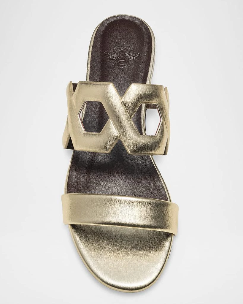 Bougeotte Metallic Link Flat Slide Sandals 3