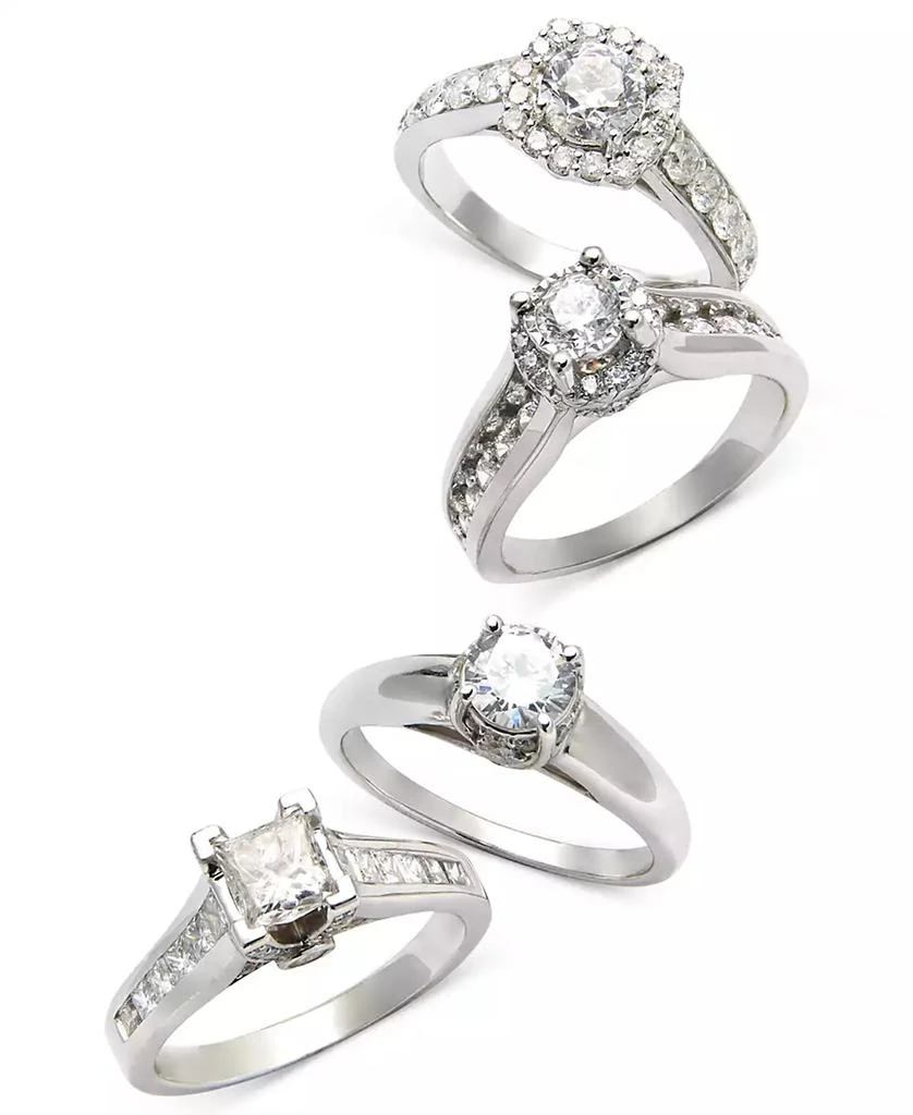 TruMiracle Diamond Channel Halo Engagement Ring (1 ct. t.w.) in 14k White Gold 3