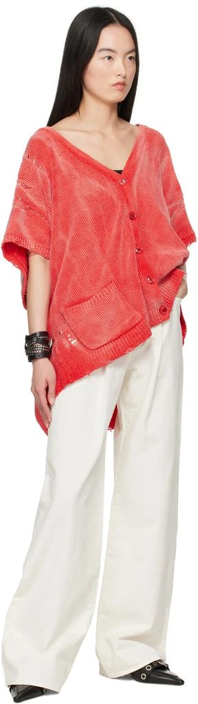 R13 Off-White Damon Pleated Wide Leg Jeans 4
