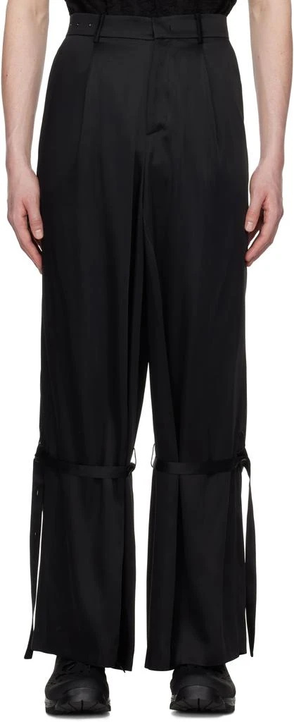 CARNET-ARCHIVE Black Belted Plinth Trousers