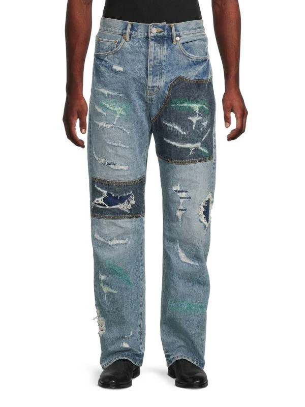 Purple Brand Faded & Distressed Relaxed Fit Jeans 1
