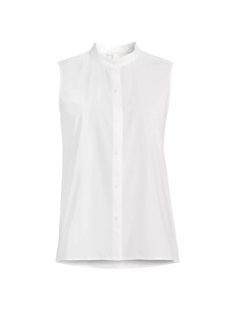 Eileen Fisher Cotton Band-Collar Sleeveless Top 1