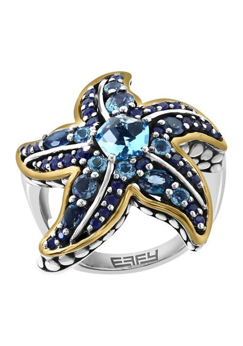 Blue Topaz, London Blue Topaz, Sapphire Ring in