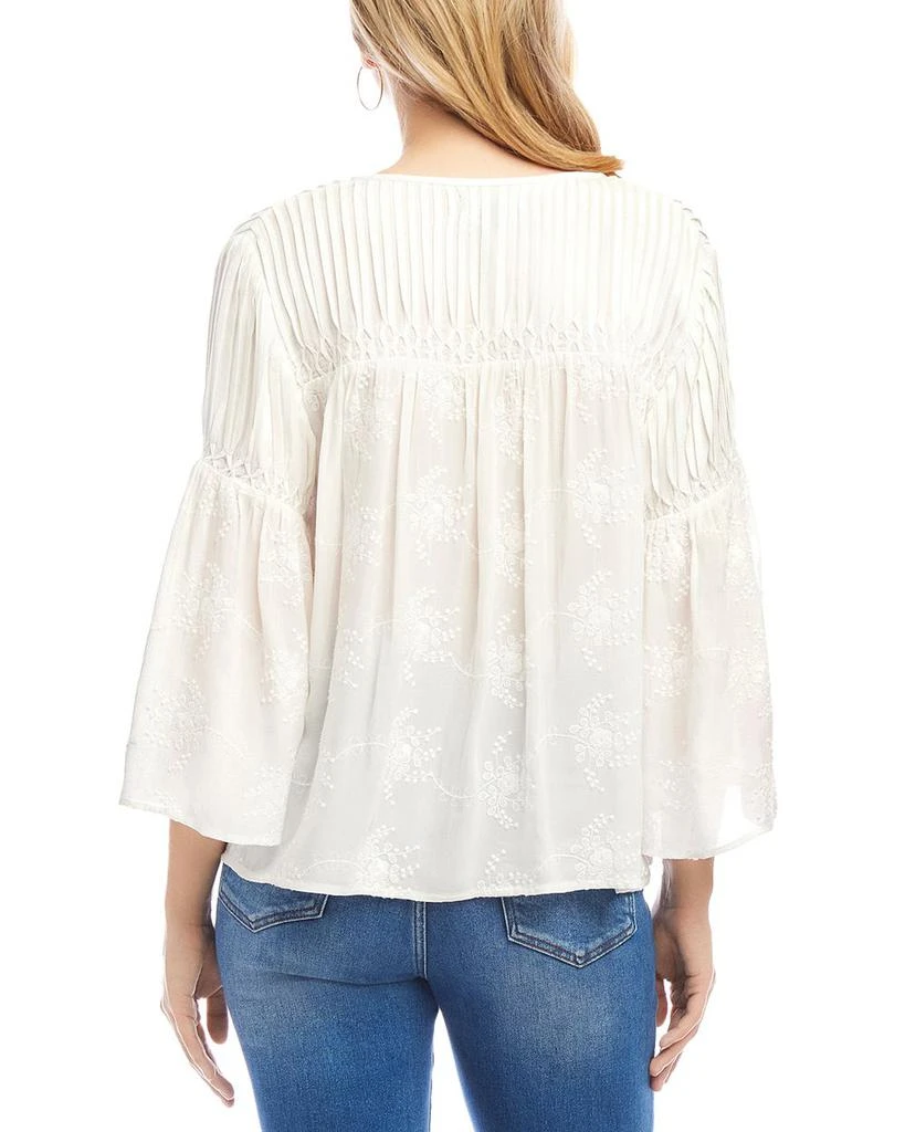 Karen Kane Embroidered Pin Tuck Top 4