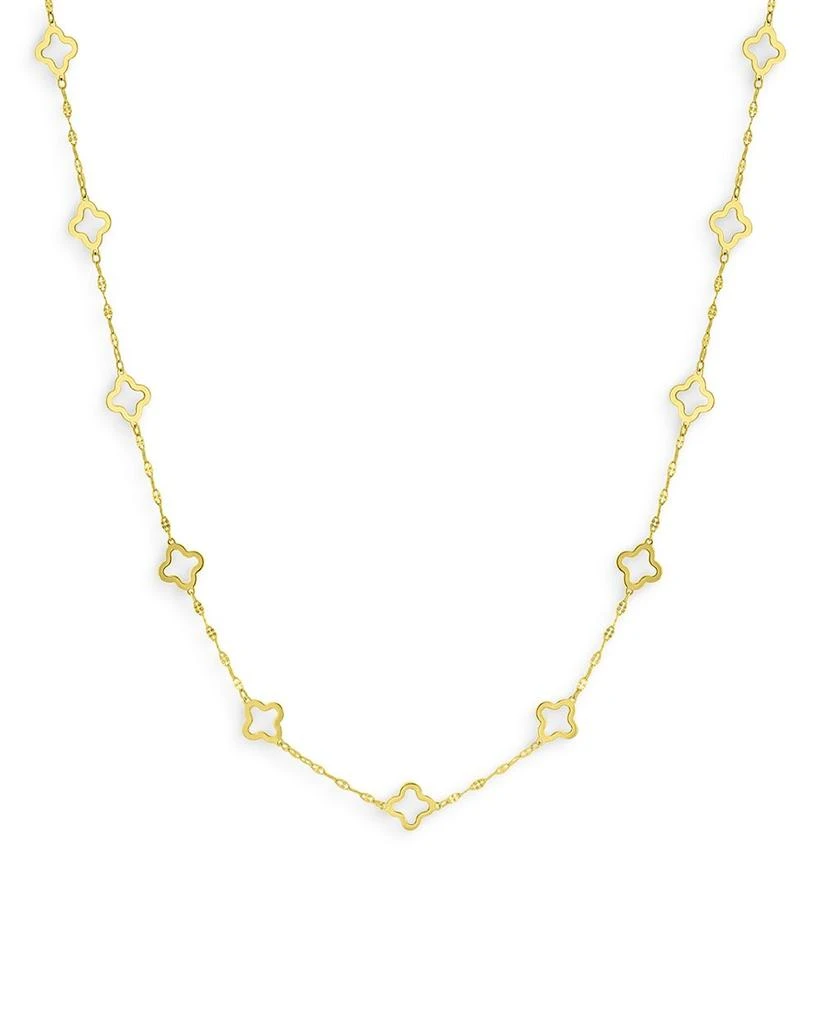Bloomingdale's Quatrefoil Link Statement Necklace in 14K Yellow Gold 1