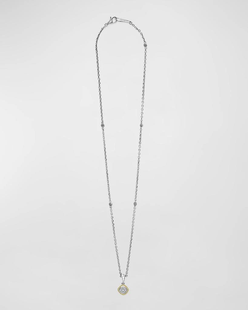 LAGOS 18K Sterling Silver Rittenhouse Pave Diamond Necklace 3