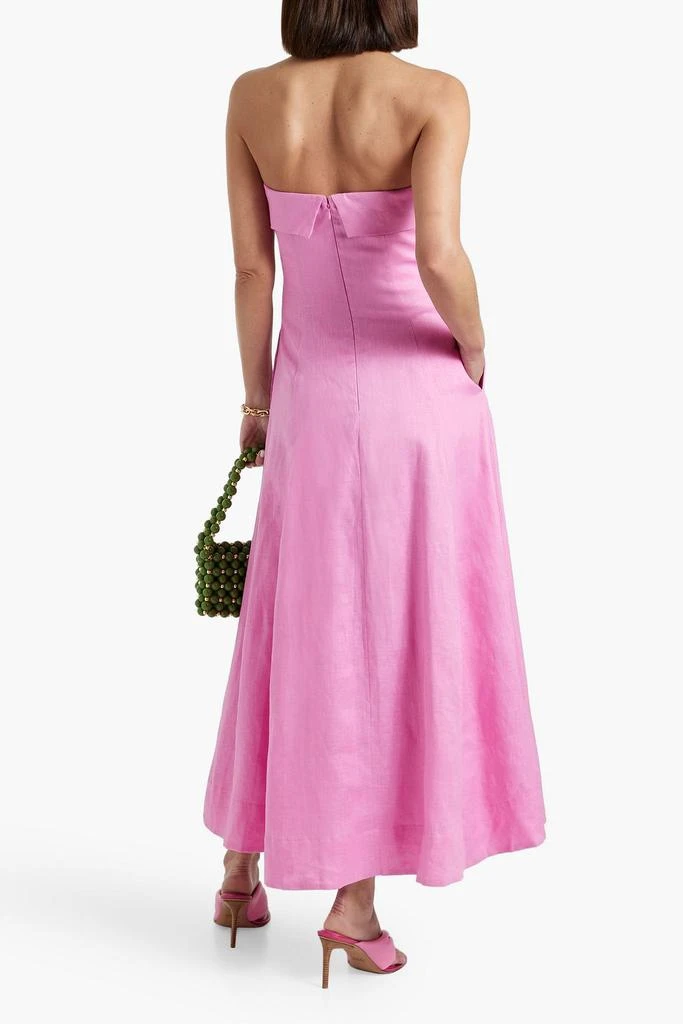 NICHOLAS Strapless linen maxi dress 3