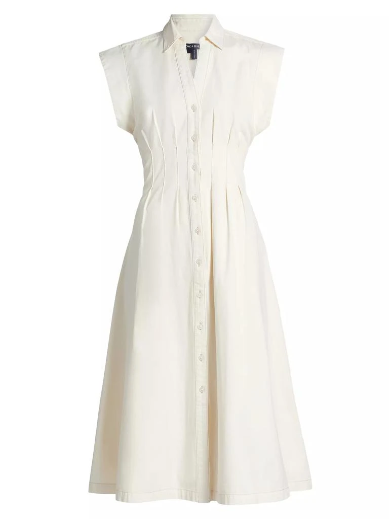 VERONICA BEARD Ruben Cotton Cap-Sleeve Midi-Shirtdress 1