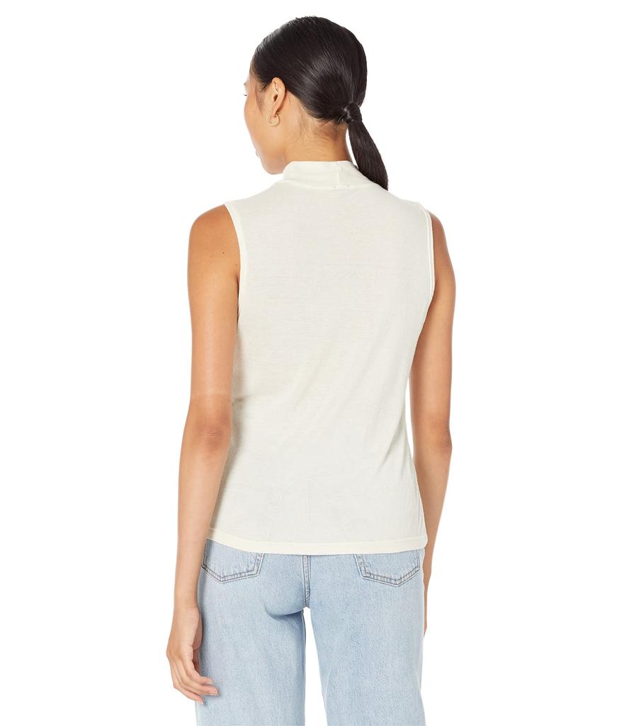 Monrow Sheer Mock Neck Tank