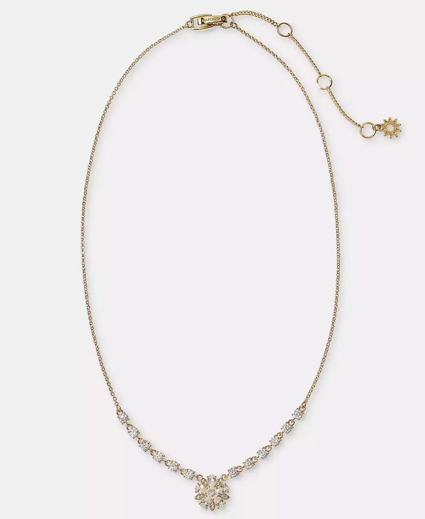 MARCHESA Cubic Zirconia Flower Pendant Necklace, 16" + 3" extender 3