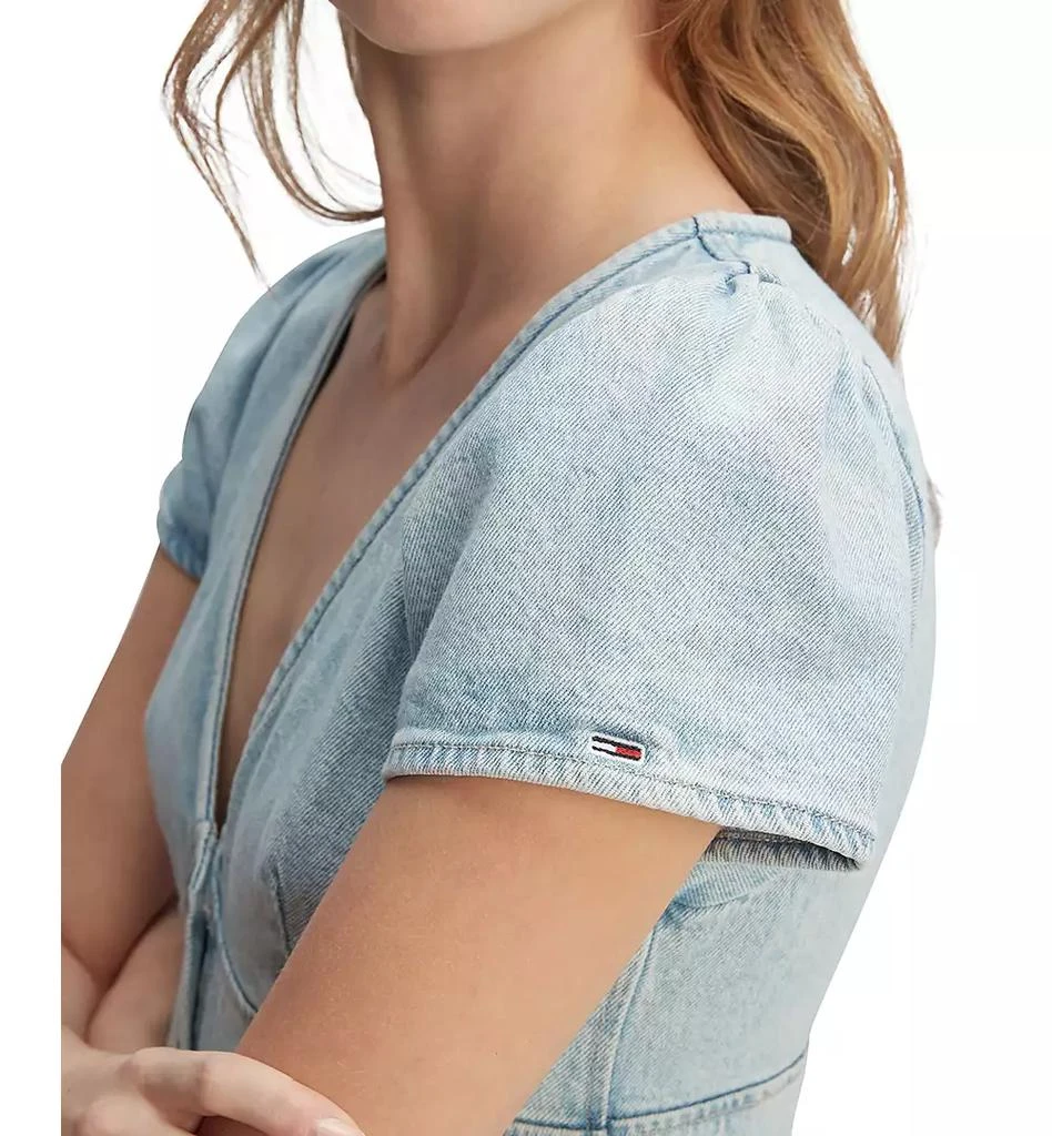 Tommy Jeans Women's Short-Sleeve Button-Up Denim Midi Dress 4