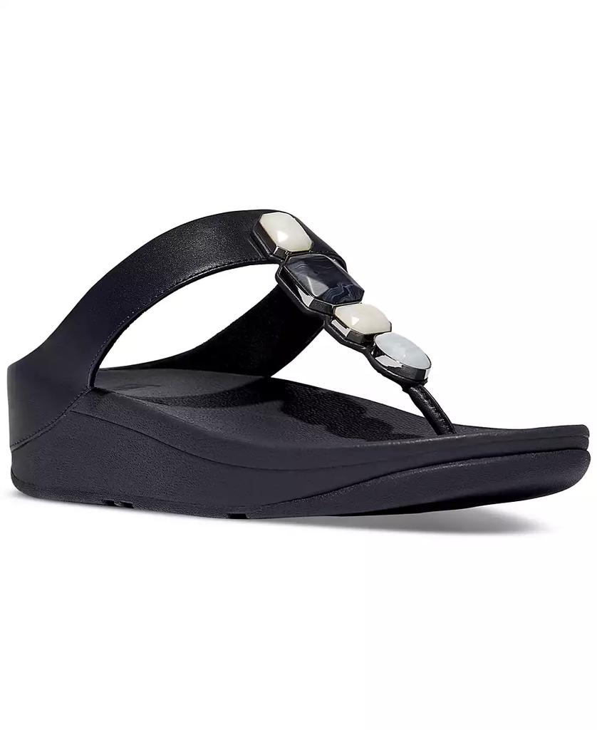FitFlop Women's Fino Multi-Stone Leather Wedge Sandals