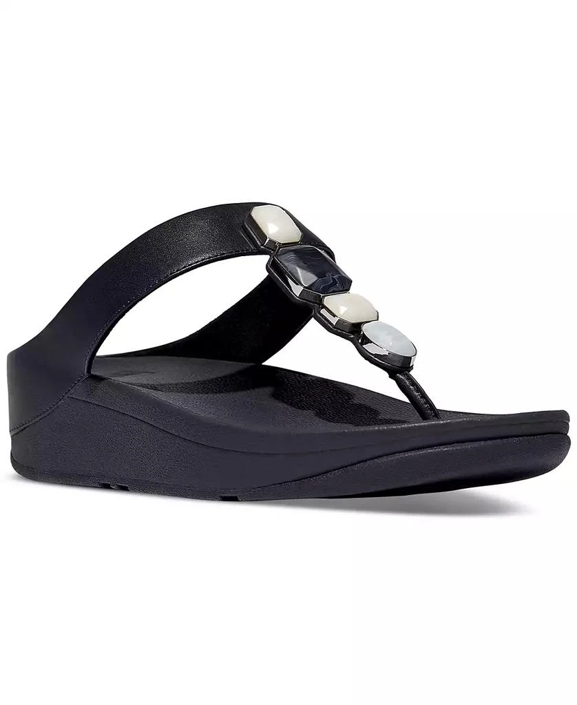 FitFlop Women's Fino Multi-Stone Leather Wedge Sandals 1