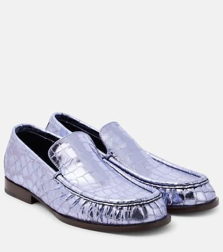 Dries Van Noten Croc-effect leather loafers 1