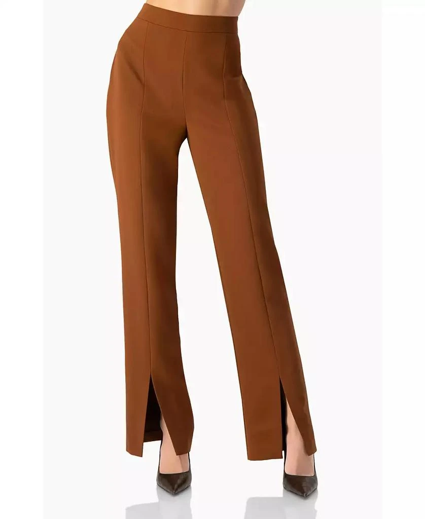 Ivonne Women
s Straight-Leg Trousers with Leg Slits