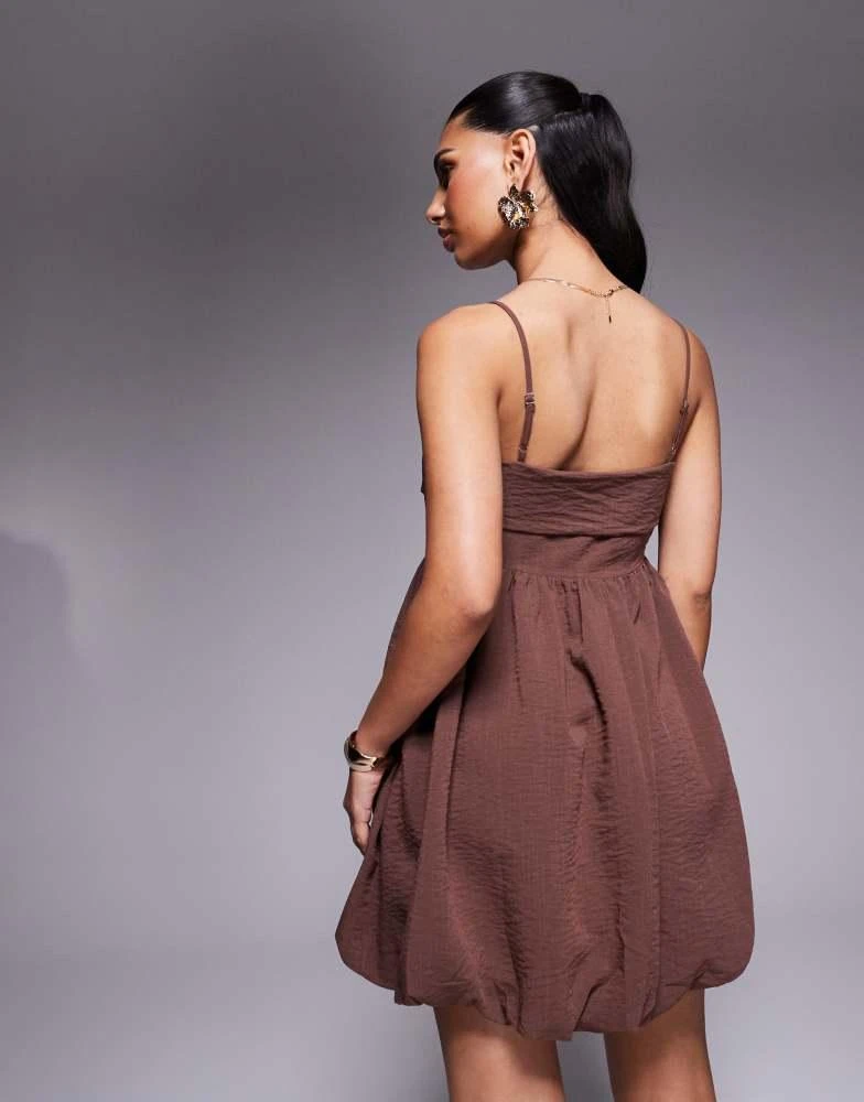 open lace back dress Bonjour Bubble Hem Mini Dress Brown main image 0