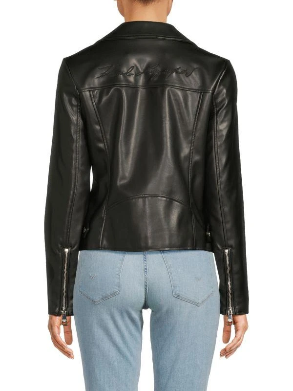 Karl Lagerfeld Paris Faux Leather Moto Jacket 2