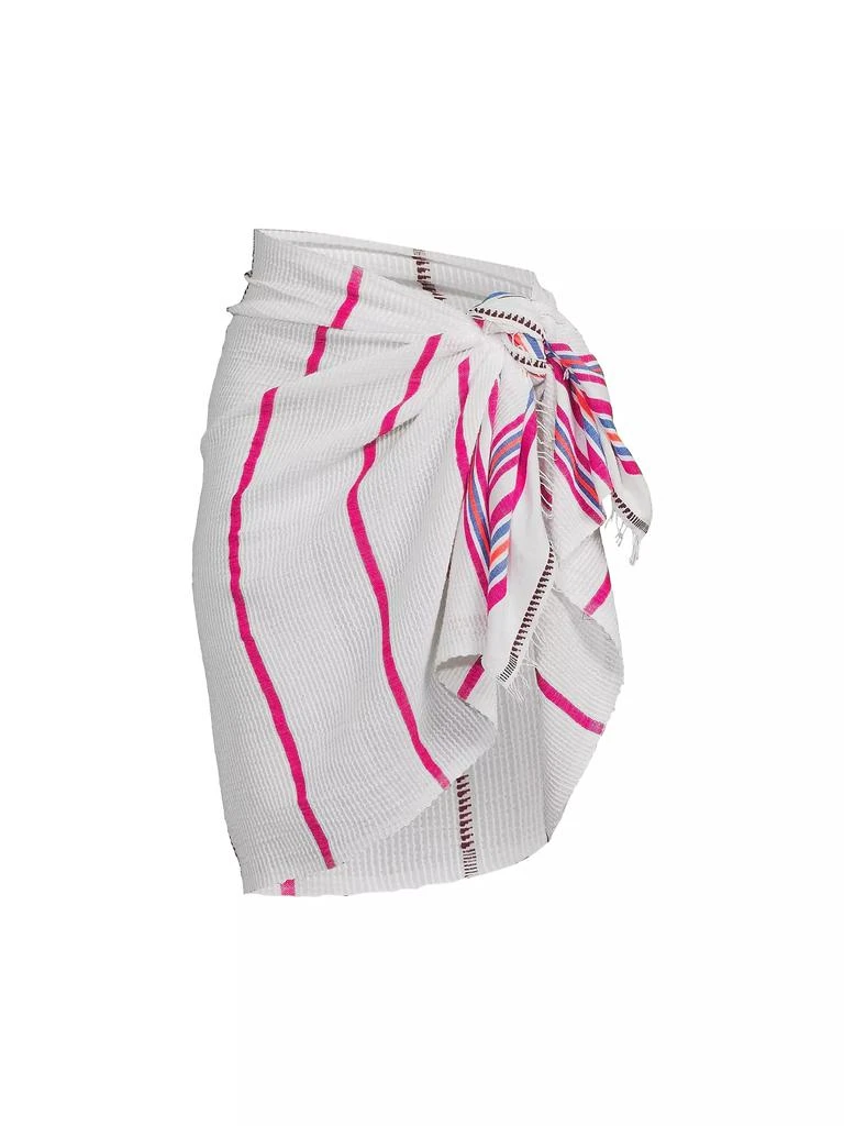 LEMLEM Lema Striped Fringed Cotton-Blend Sarong 1