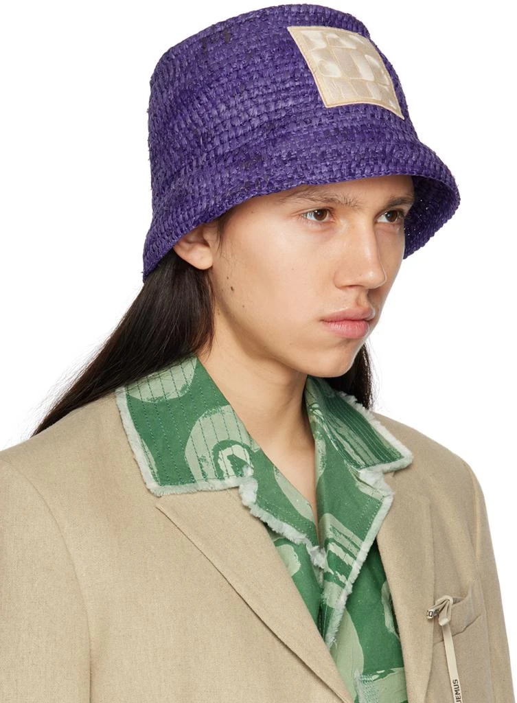 Jacquemus Purple Le Raphia 'Le Bob Ficiu' Hat 2