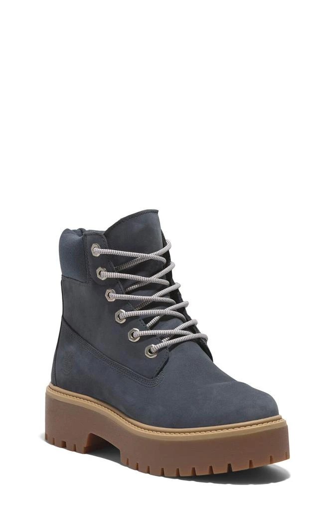 Timberland Women's Dark Blue Nubuck Stone Street 6inch Lace-Up Waterproof Boots 10
