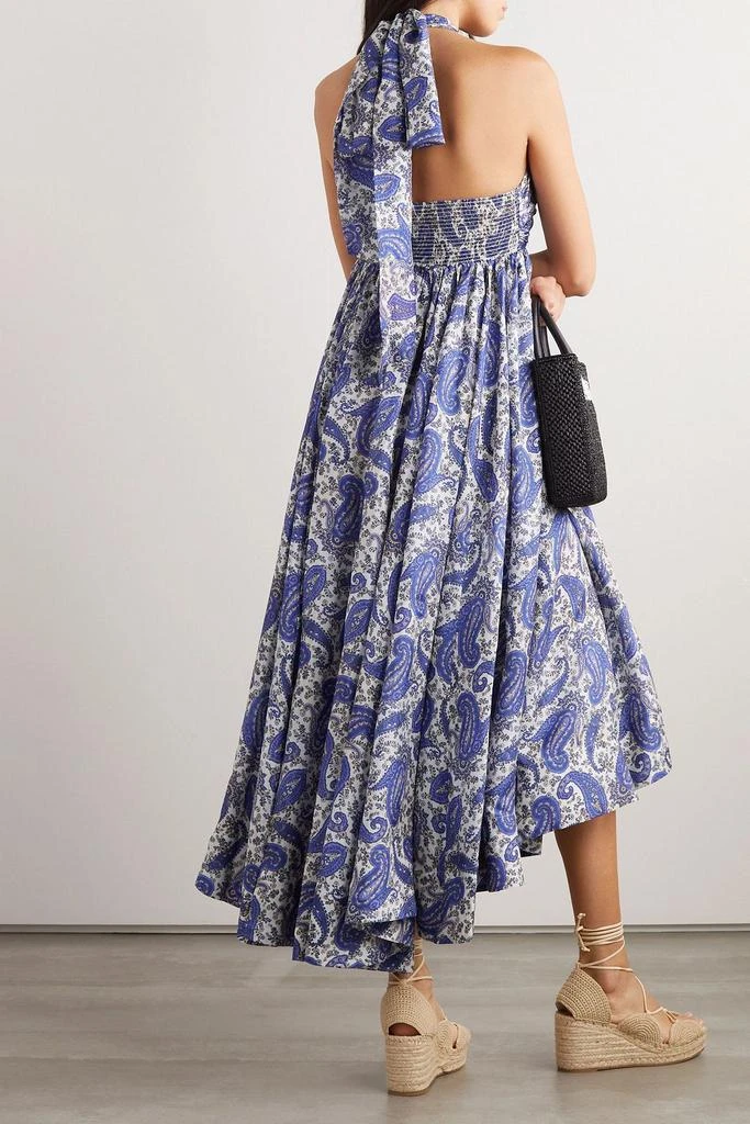 Zimmermann Devi pleated printed silk halterneck midi dress 3