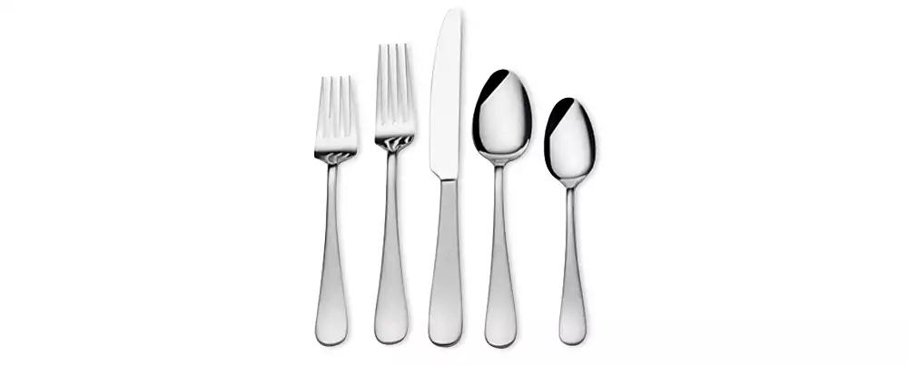 Mikasa Gourmet Basics by 18/0 Stainless Steel 20-Pc. Satin Symmetry Flatware Set, Service for 4