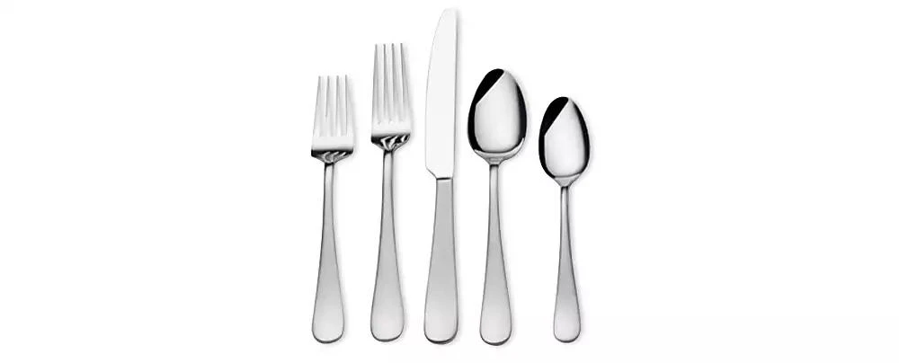 Mikasa Gourmet Basics by 18/0 Stainless Steel 20-Pc. Satin Symmetry Flatware Set, Service for 4 1