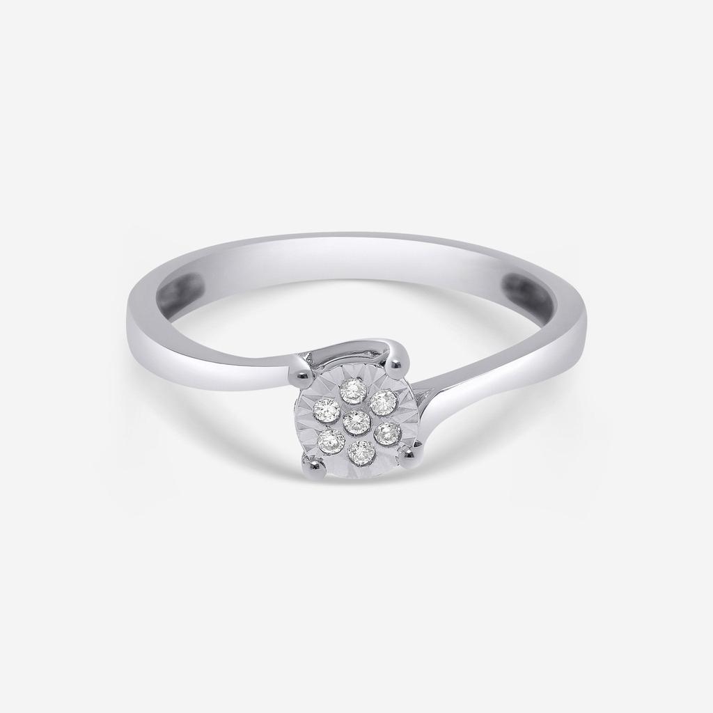 Bliss Bliss By Damiani 18K White Gold, Diamond Cluster Ring Sz 6.5 20077827