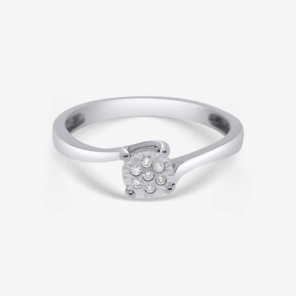 Bliss Bliss By Damiani 18K White Gold, Diamond Cluster Ring Sz 6.5 20077827 1