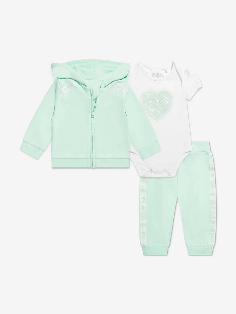 GUESS Guess Baby Girls 3 Piece Tracksuit Set in Green 1