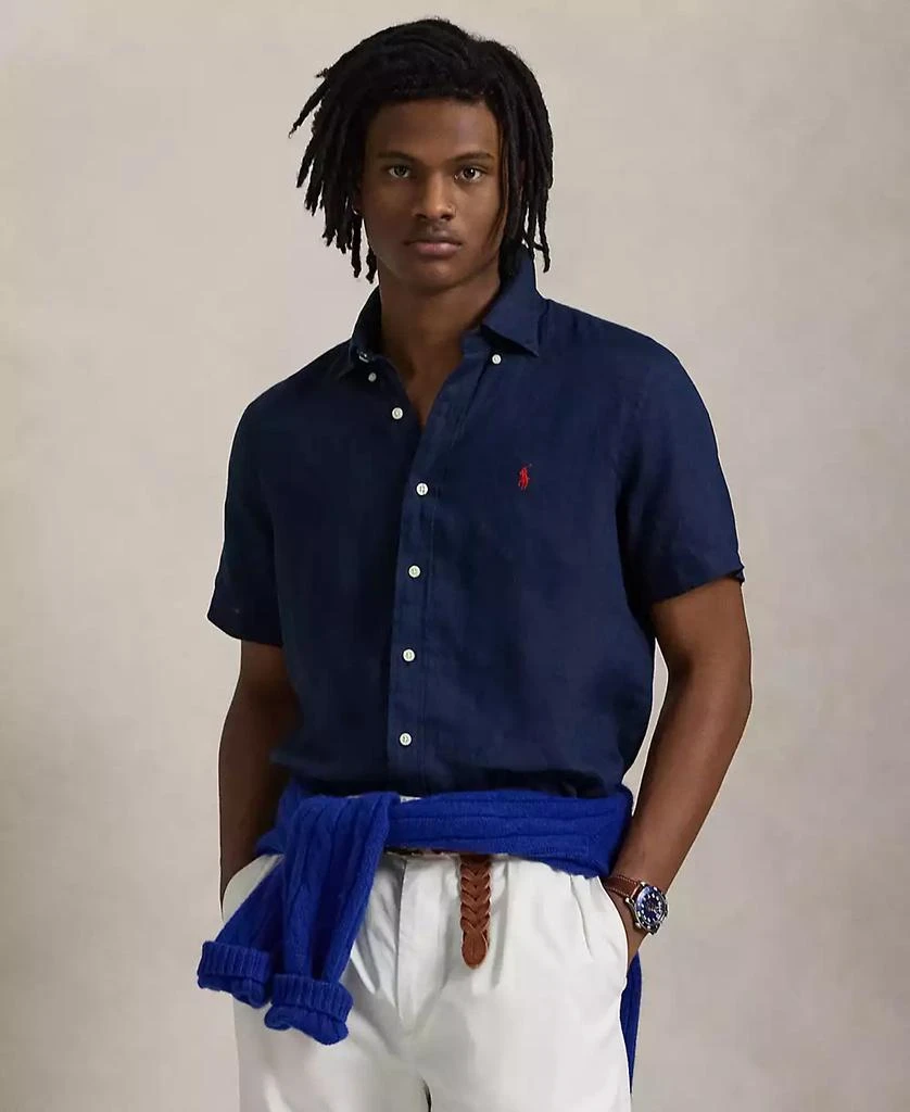 Men's Short-Sleeve Linen Button-Up – On Sale Now with Up to 31