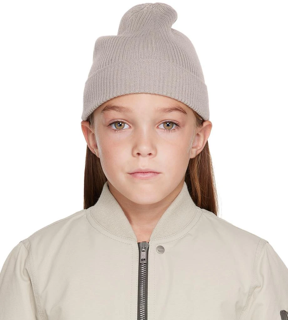 Rick Owens Kids Off-White Rib Knit Beanie