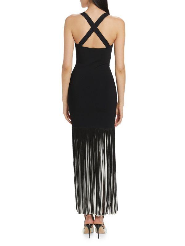 Galvan Mia Fringe Maxi Dress