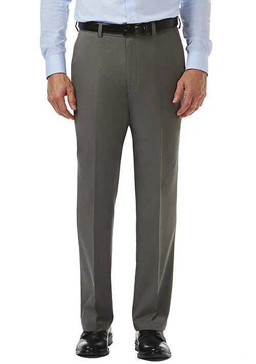 Haggar Cool 18 Pro Classic Fit Flat Front Hidden Expandable Waistband Pants 1