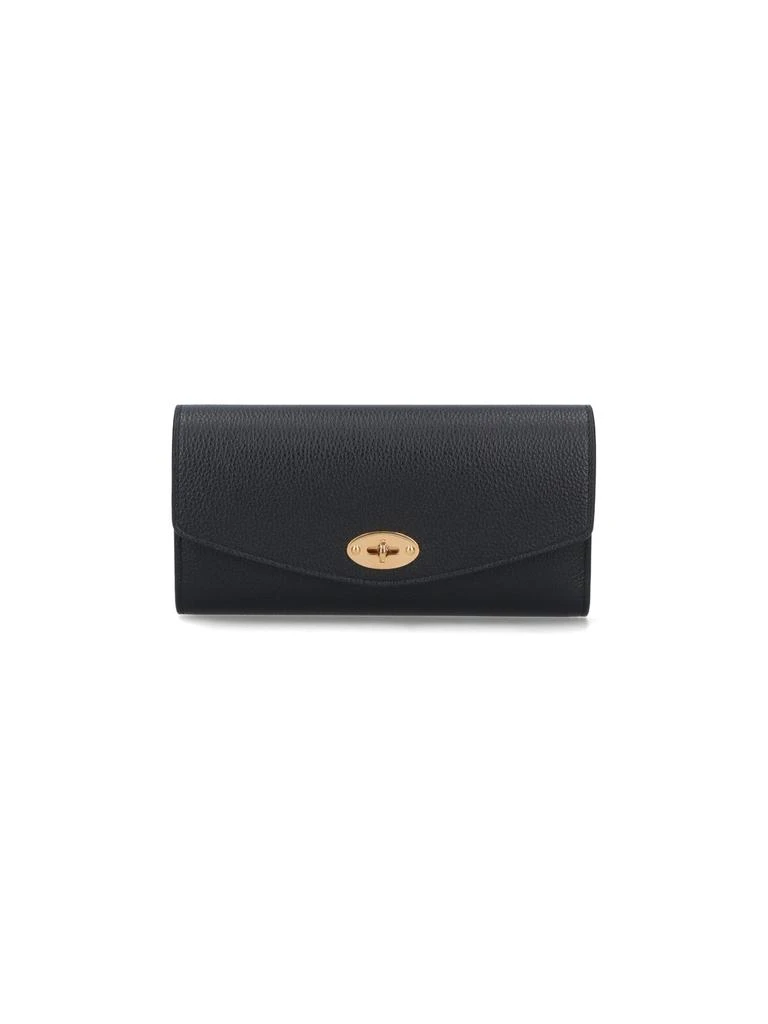 Mulberry Textured Black Calf Leather Darley Wallet