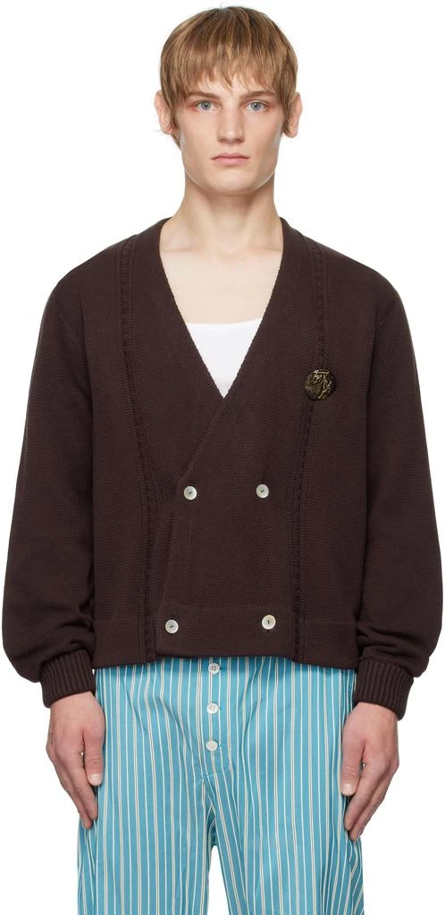 BODE Brown Double-Breasted Cardigan 1