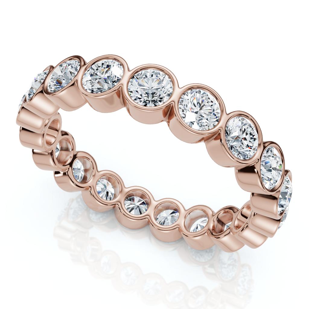 Pompeii3 2Ct Bezel Set Diamond Eternity Wedding Ring 14k Gold of Platinum Lab Grown
