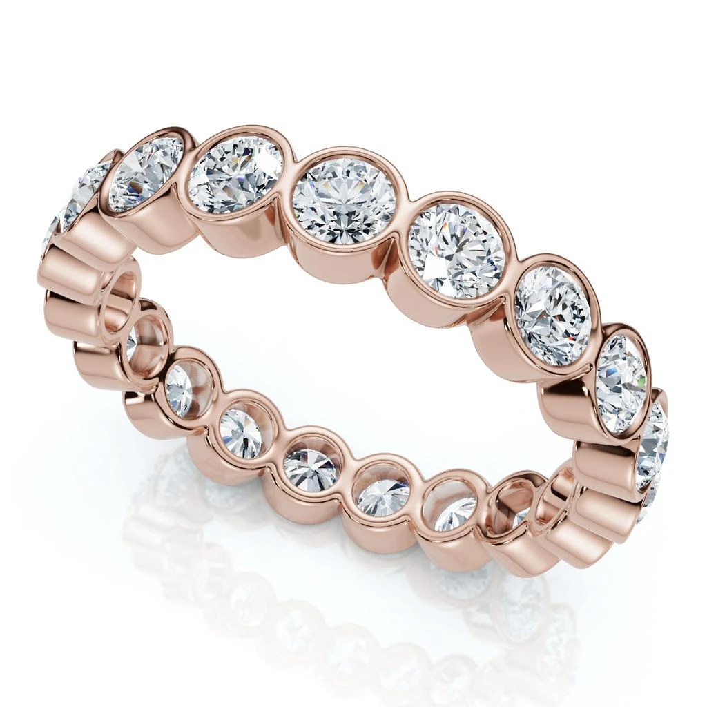 Pompeii3 2Ct Bezel Set Diamond Eternity Wedding Ring 14k Gold of Platinum Lab Grown 1