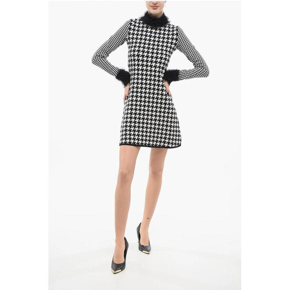 Viktor & Rolf Houndstooth Knitted Dress with Frayed Women's Detail 1